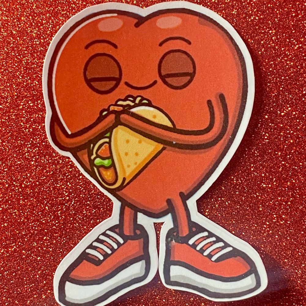 Red Heart Taco Sticker